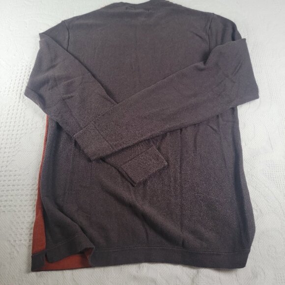 Perry Ellis sweater crew brown tan orange gradient textured Men's size small - Picture 7 of 8